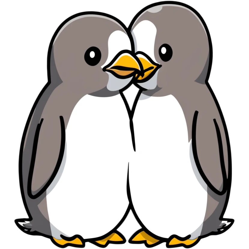 Penguin kissing  emoji