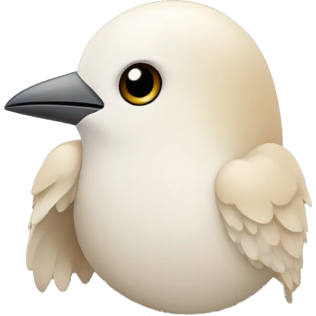White and beige bird emoji