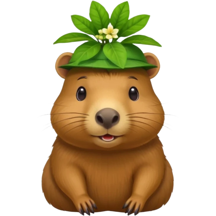 Capybara with plant hat emoji
