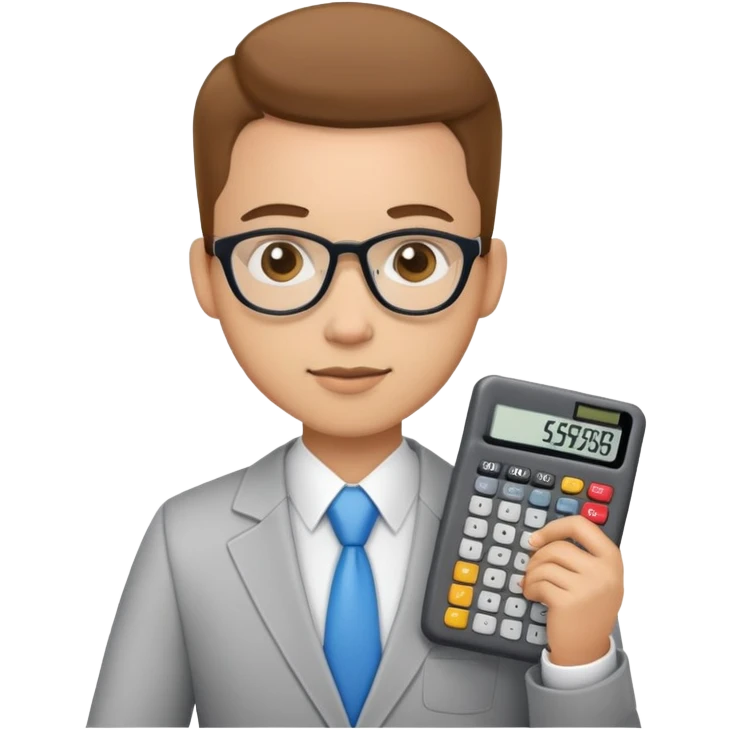 accountant, professional appearance, holding a calculator emoji