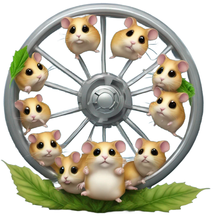 alien hamster cult with cheese and weed on ufo emoji