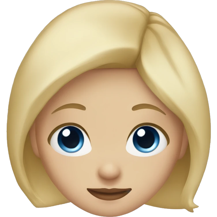 Girl with blonde hair and blue eyes with bpd emoji