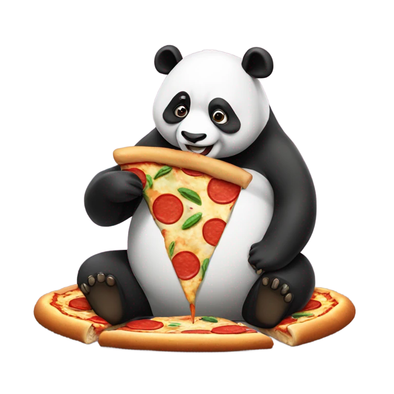 panda eating pizza emoji