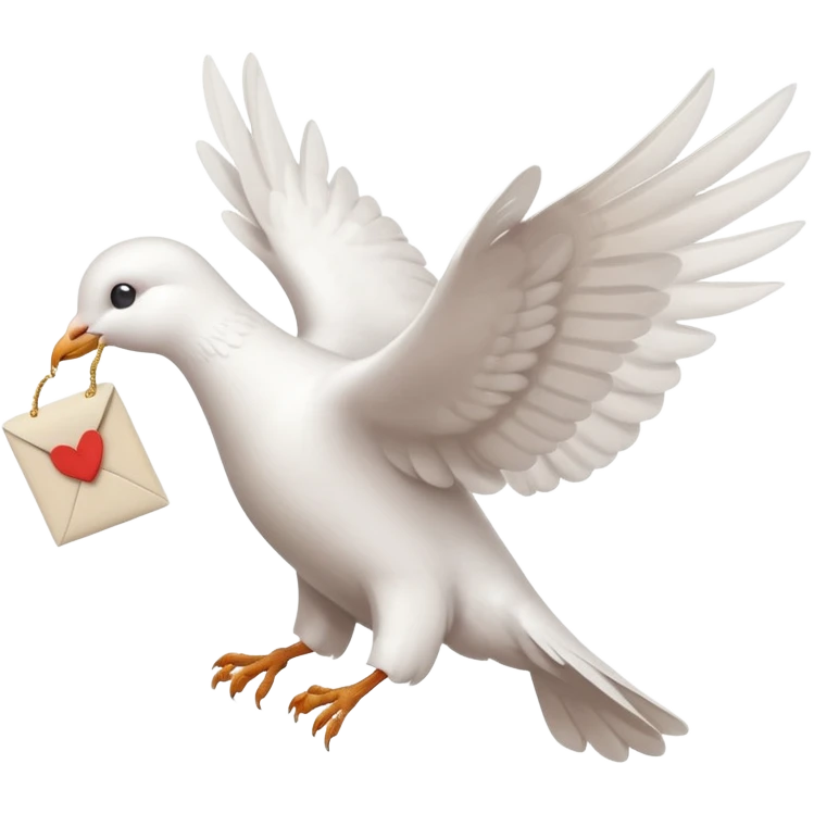 a dove flies with a letter in its paws emoji