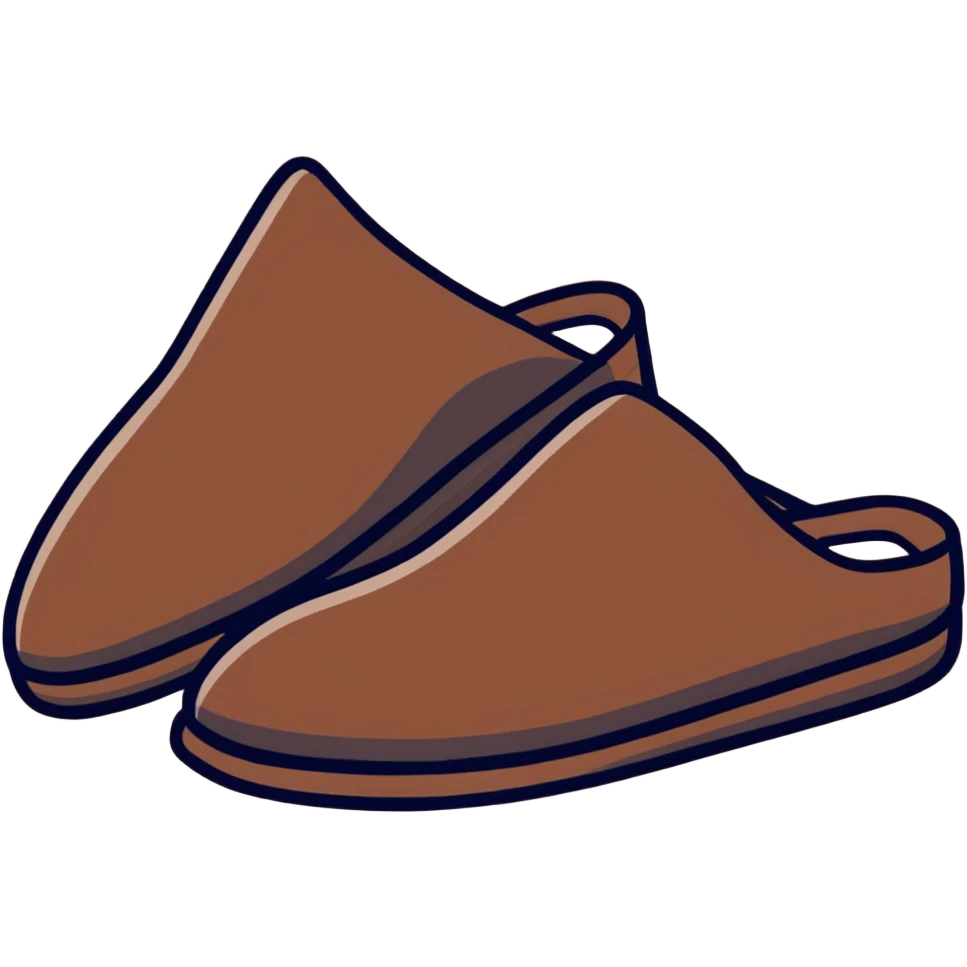 coffee brown house slippers emoji