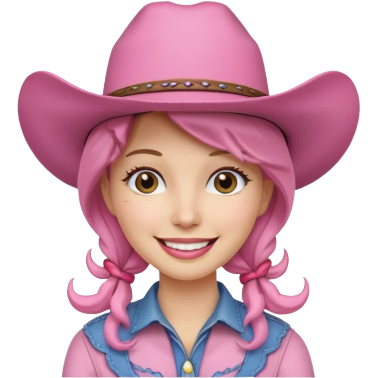 cowgirl with pink hat emoji