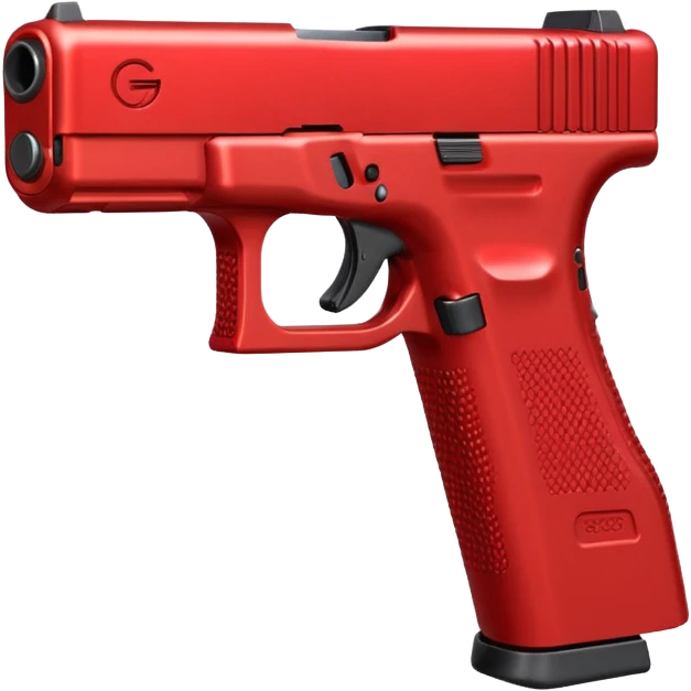 red Glock firearm, clean emoji