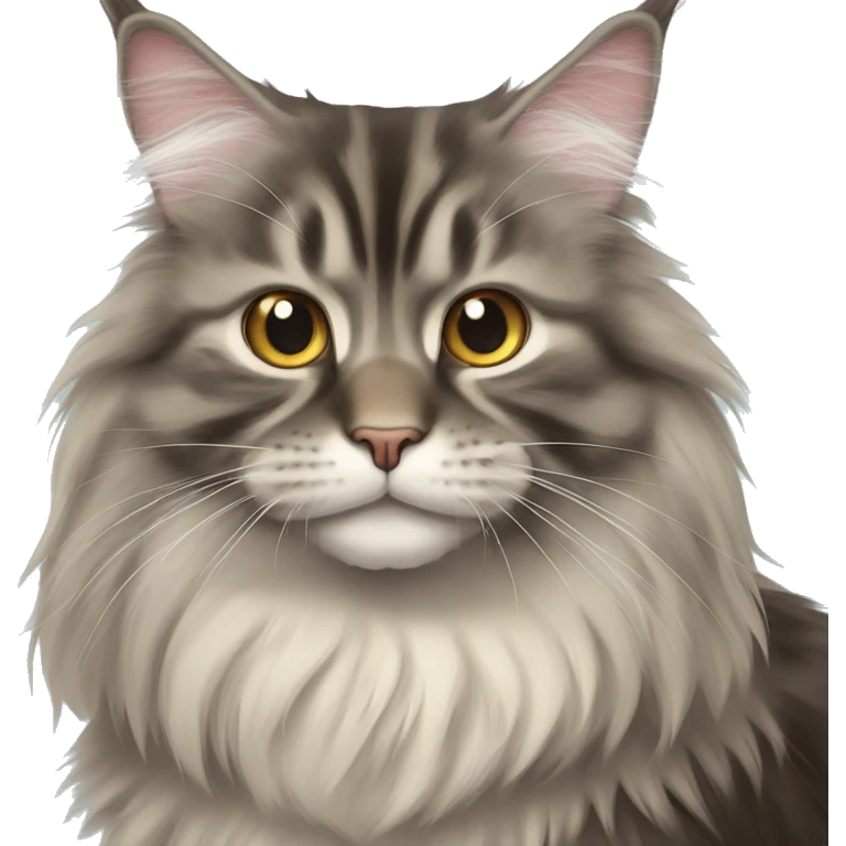 Fluffy Maine coon cat  emoji