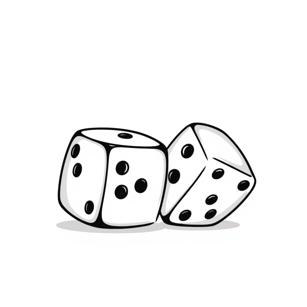 Hand-drawn dice with dots emoji