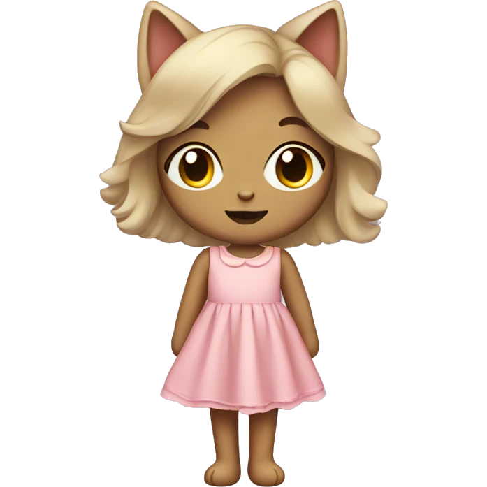 Cute cat girl in a dress emoji