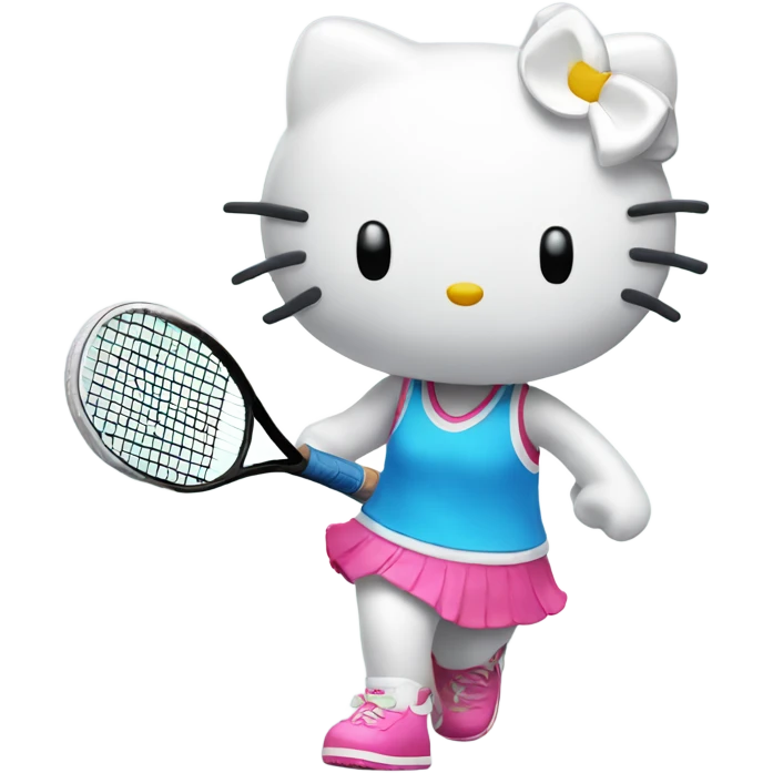 Hello kitty playing tennis  emoji