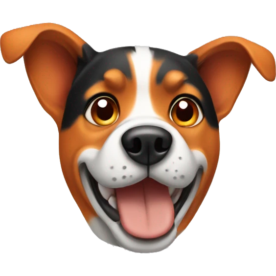 Orange and black dog with pointy ears emoji