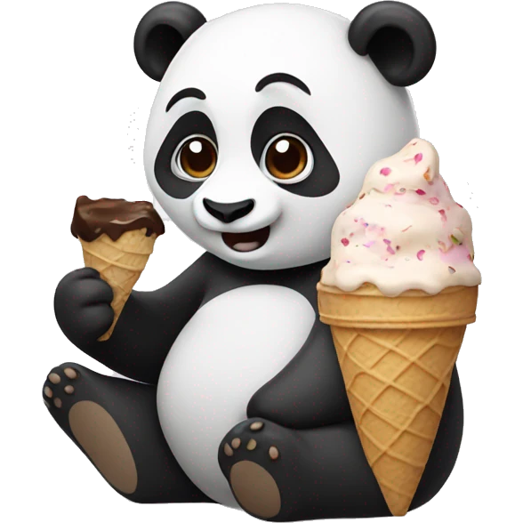 Panda eating ice cream emoji