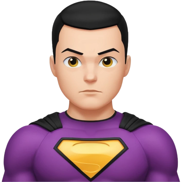 Make a superhero’s filing it’s a human white skin whit buzz cut back hair emoji