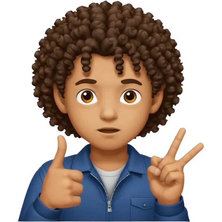 Ragazzo mulatto col coi ricci che manda a fanculo emoji