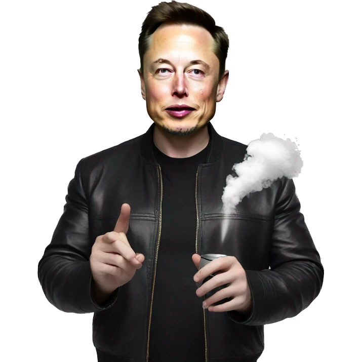 elon musk with vape emoji