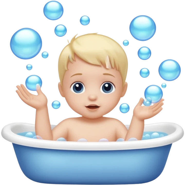 baby with bubbles in a bathtub emoji