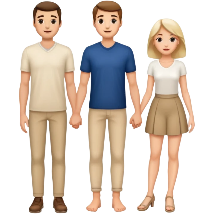 french pair men and woman photorealistic standing on feet emoji