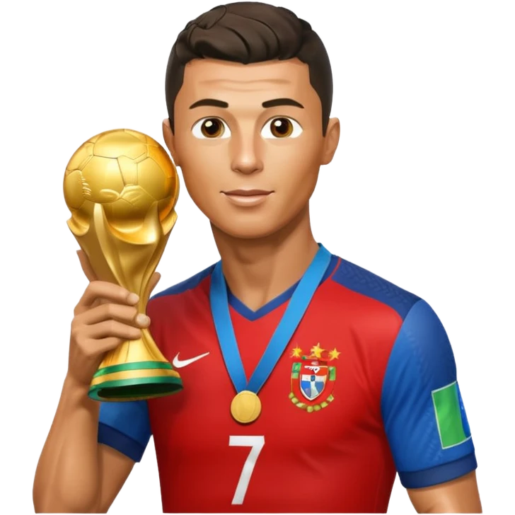 Cristiano Ronaldo kiss a world cup  emoji