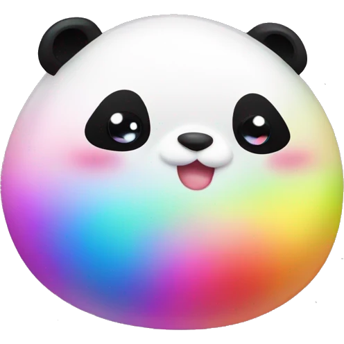 kawaii squishy rainbow fat panda bedazzled  emoji