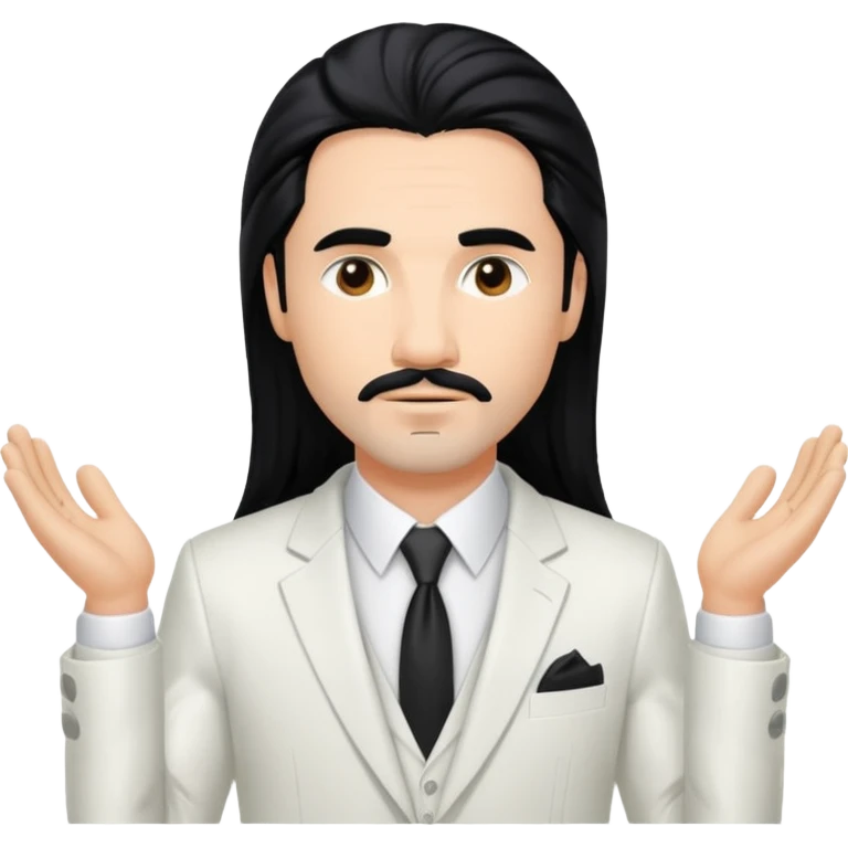 Kevin Richardson with white suit, long black hair emoji
