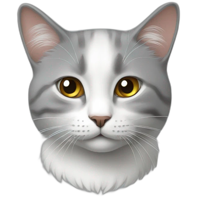 Chat blanc et gris emoji
