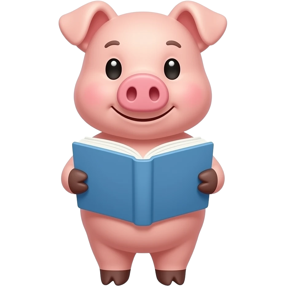 Pig Reading emoji