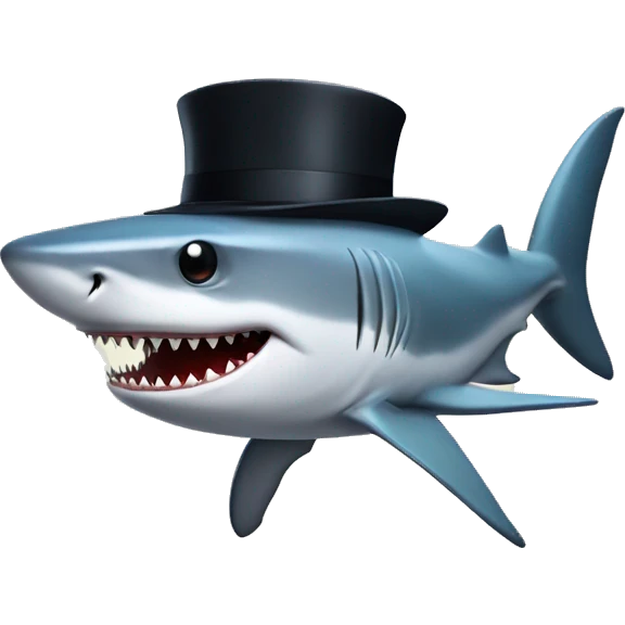 shark wih tophat emoji