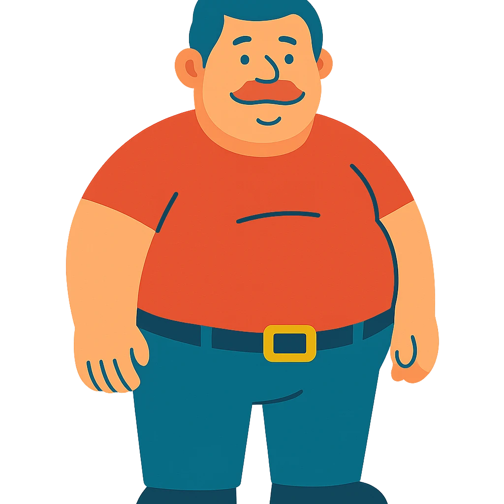 stocky endomorph male body type, standing emoji