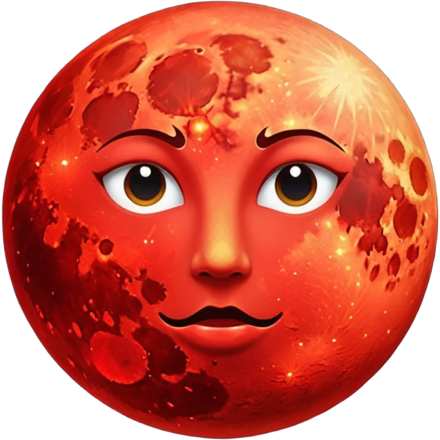 glitter red blood moon emoji