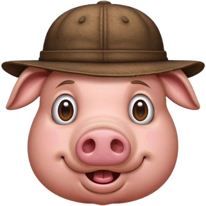 Pig with a shit hat emoji