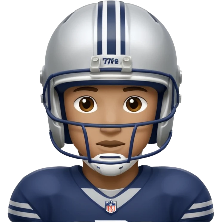 football player wearing white, silver, navy blue colors, and helmet should say "784" emoji