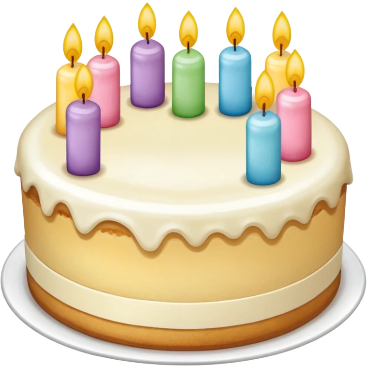pastel de cumpleaños de vainilla emoji