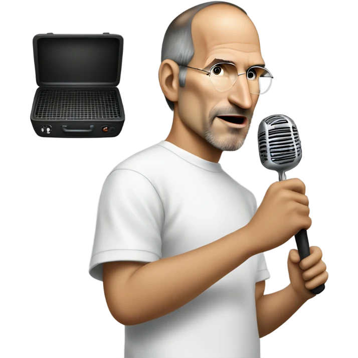 Steve Jobs as a rapper with grill emoji
