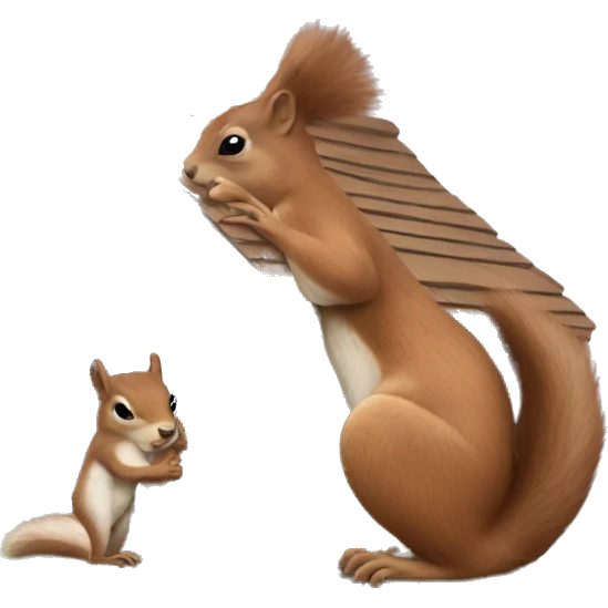 Pregnant Squirrel painting house emoji