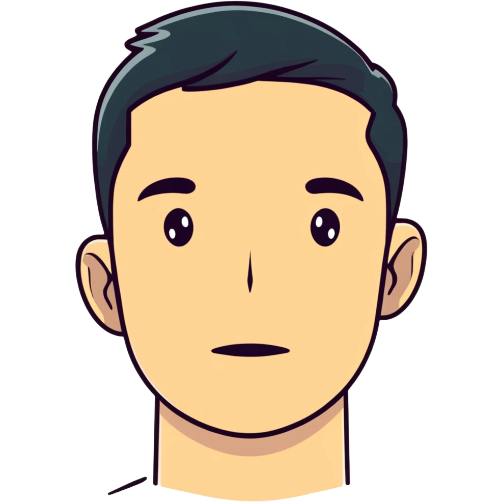 cartoon sticker of a person mewing, showing jawline emoji