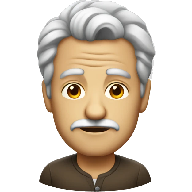 an old guy with poorly attended hair emoji