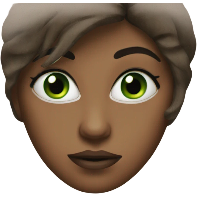 Woman with green eyes, pretty lips, and dirty brown hair emoji