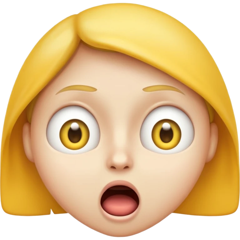 surprised face emoji, yellow face, startled look, wide open eyes, mouth agape, no text emoji