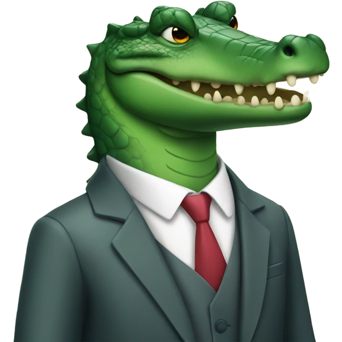 Crocodile wearing a suit emoji