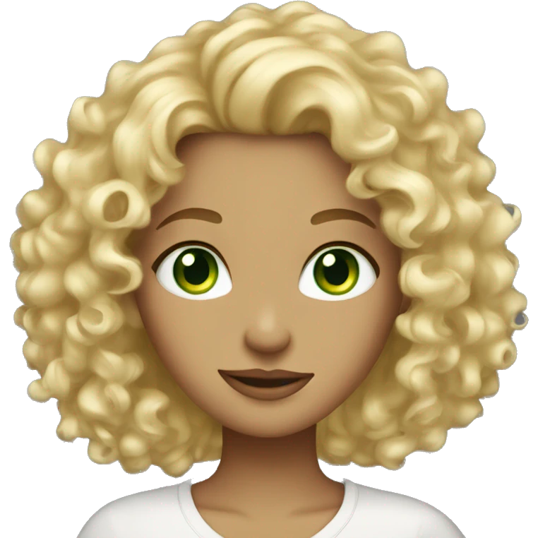 green eyed blonde curly girl emoji