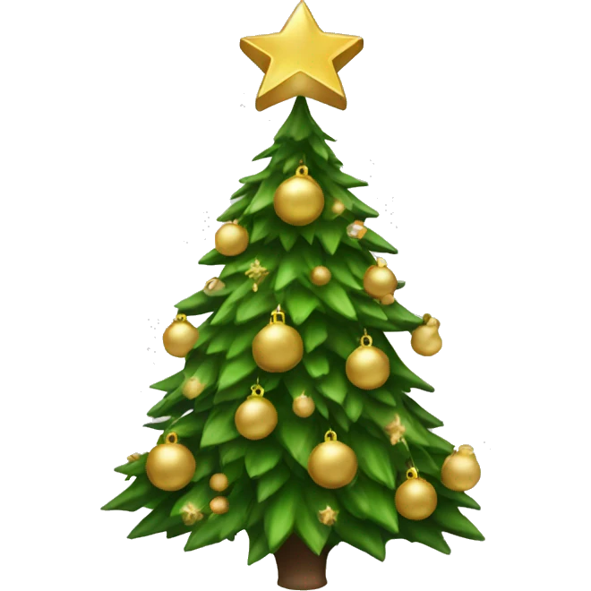 christmas tree with gold decoration emoji