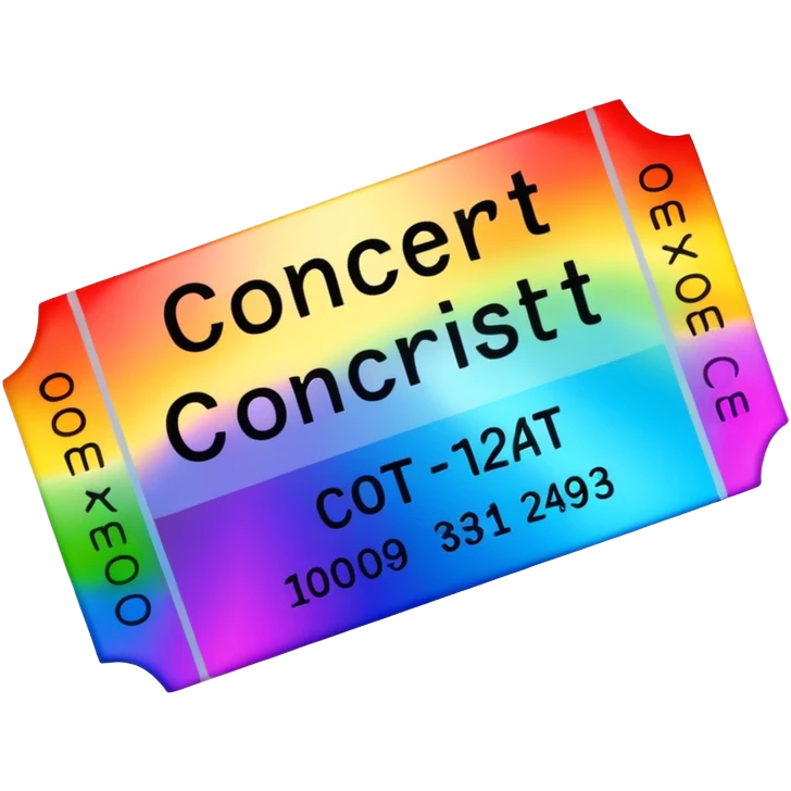 beautiful Concert ticket with the word "CONCERT" inside emoji