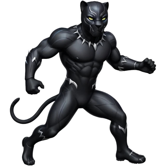 Running black panther animal emoji