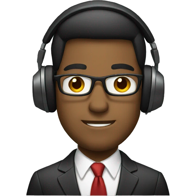 man in a business suit and headphones emoji