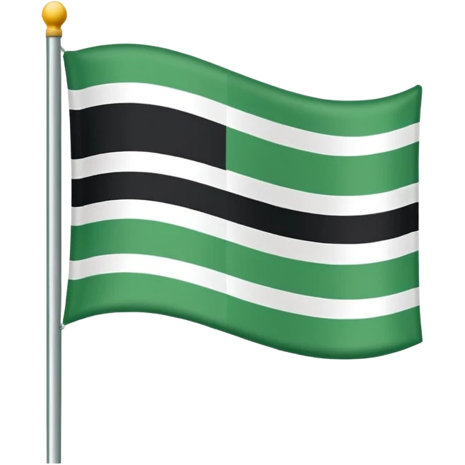 I want a flag as a emoji its made by three colours white green and black 🤍💚🖤its like that colours emoji