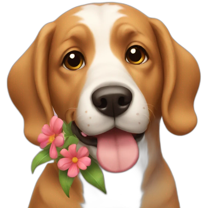 Dog with flower emoji