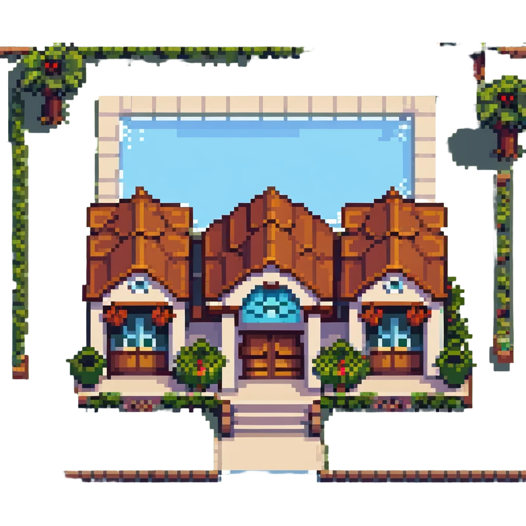 grand villa with detailed landscaping emoji