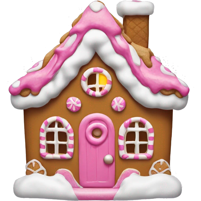 Gingerbread house with pink elf emoji
