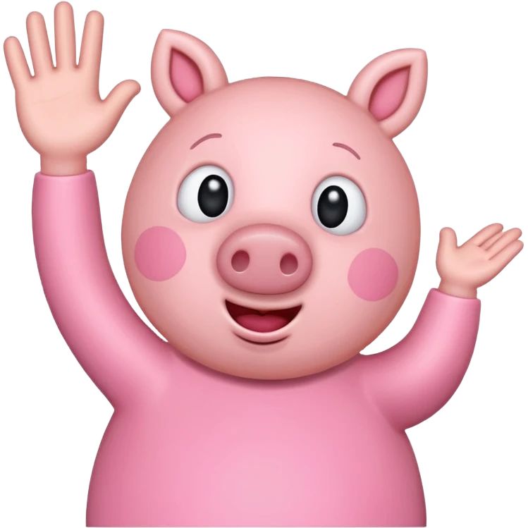 Peppa Pig waving emoji